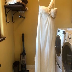 long white goddess dress